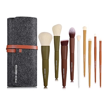Makeup Brushes, EIGSHOW 5 Colors Essential Kabuki Makeup Brush Set with Ultra-soft Synthetic Fibers ...