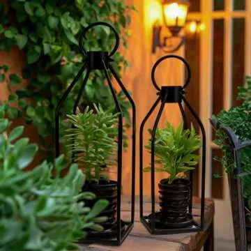 Homemory Farmhouse Lantern with Flameless Candle & Remote