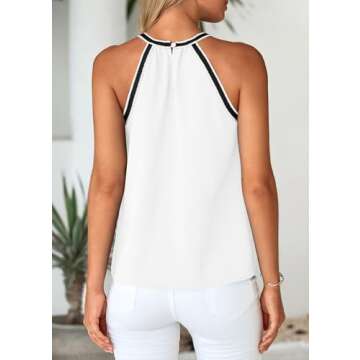 KIRUNDO Halter Tops for Women 2025 Summer Pleated Tank Top Boho Casual Camisole Sleeveless Shirts Be...