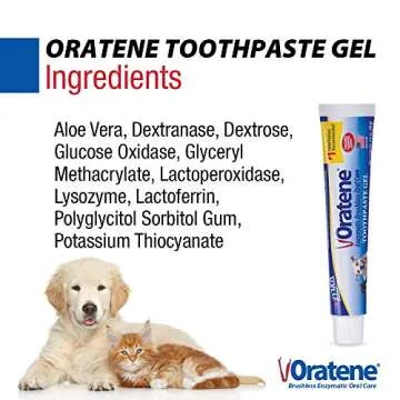 Pet King Brands ZYMOX Oratene Brushless Toothpaste Gel for Dogs and Cats, 2.5oz