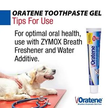 Pet King Brands ZYMOX Oratene Brushless Toothpaste Gel for Dogs and Cats, 2.5oz