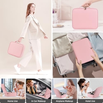 RRtide Makeup Bag with Lighted Mirror for Travel