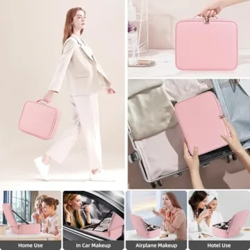 RRtide Makeup Bag with Lighted Mirror for Travel