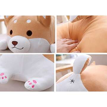MISS TUTU Shiba Inu Dog Super Soft Plush Throw Pillow Lifelike Animal Pillows Plush Toy