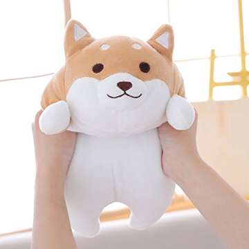 MISS TUTU Shiba Inu Dog Super Soft Plush Throw Pillow Lifelike Animal Pillows Plush Toy