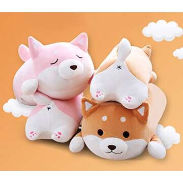 MISS TUTU Shiba Inu Dog Super Soft Plush Throw Pillow Lifelike Animal Pillows Plush Toy