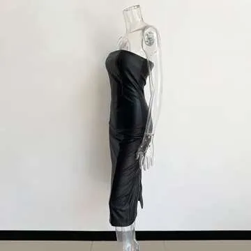 XLLAIS Strapless Tube Top Midi Dress: Elegant Comfort