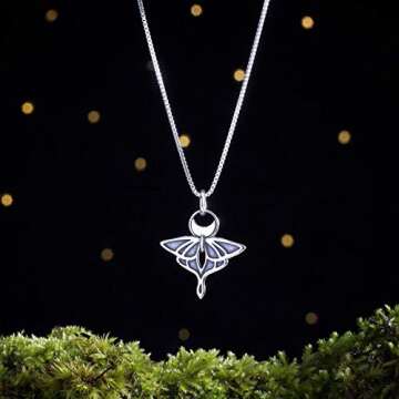 Sterling Silver Luna Moth - SMALL, Double Sided - (Pendant Only or Necklace)