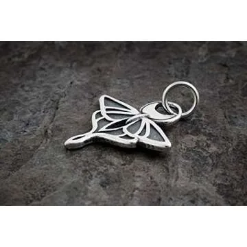 Sterling Silver Luna Moth - SMALL, Double Sided - (Pendant Only or Necklace)