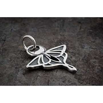 Sterling Silver Luna Moth - SMALL, Double Sided - (Pendant Only or Necklace)