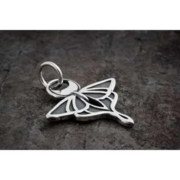 Sterling Silver Luna Moth - SMALL, Double Sided - (Pendant Only or Necklace)