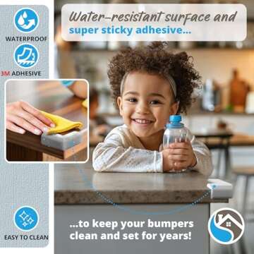 8-Pack Corner Protectors Baby Proof, Furniture Corner and Edge Safety Bumpers, Soft Rubber Foam Cushion Covers, 3M Taped Corner Guards, Baby Child Proofing Pads, Table Corner Protectors, Grey