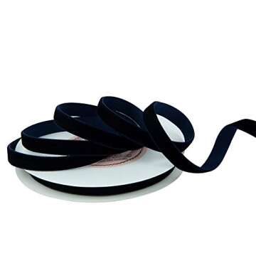 Advanced VATIN Navy Blue Velvet Ribbon 3/8" for Gift Wrapping & Floral Designs
