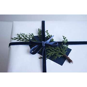 VATIN Navy Blue Velvet Ribbon for Crafts - 10 Yards