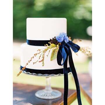 VATIN Navy Blue Velvet Ribbon for Crafts - 10 Yards