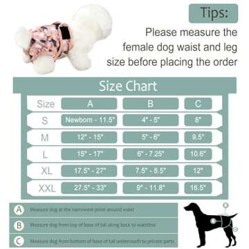 Grecle Dog Diapers Female - Absorbent Washable Heat Panties