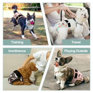 Grecle Dog Diapers Female - Absorbent Washable Heat Panties