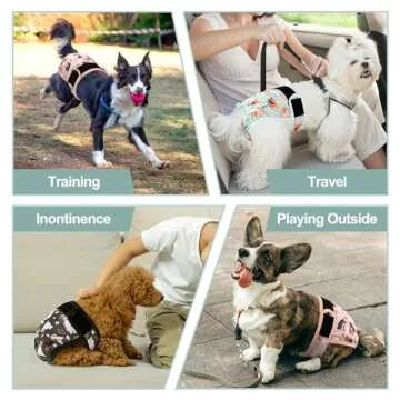 Grecle Dog Diapers Female - Absorbent Washable Heat Panties