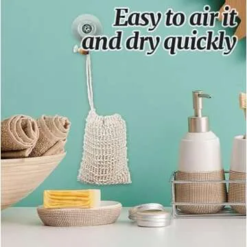 Ycolama Natural Sisal Soap Bags for Exfoliating Bathing