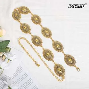 Stylish LEACOOLKEY Western Chain Belt for Women