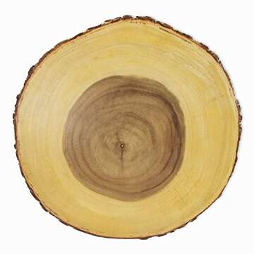 RoRo Hand Crafted End Grain Cutting Board with Bark Made From Sustainable Wood