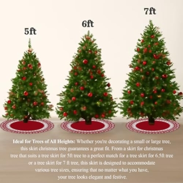 Lizart 48 Inch Christmas Tree Skirt with Snowflake Design