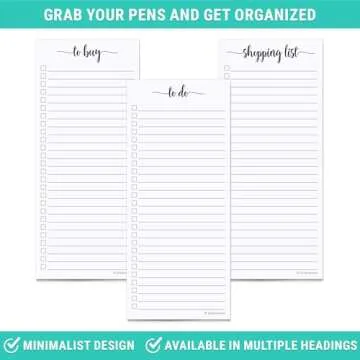 321Done 2-Pack Skinny To Do List Notepad, Made in USA - 3.7x8.5, College Ruled, Simple Stylish To-Dos Memo Pad for Planning, Tasks, Appointments, Reminders, Home, Office - 50 Sheets per Pad