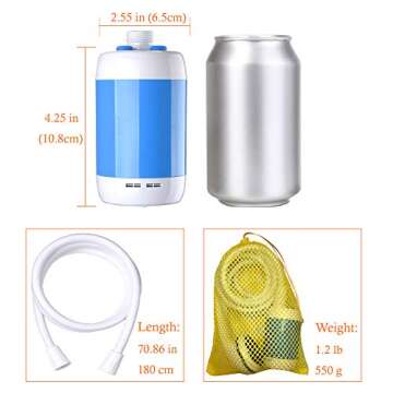 Camping Shower Portable Shower Outdoor Shower Handheld Electric Shower ,Water Flow Stalls Adjustment ,4800mAh Rechargeable Battery, Flow Contol and Shut OFF Valve for Showering, Washing,etc (blue)