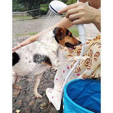 Camping Shower Portable Shower Outdoor Shower Handheld Electric Shower ,Water Flow Stalls Adjustment ,4800mAh Rechargeable Battery, Flow Contol and Shut OFF Valve for Showering, Washing,etc (blue)