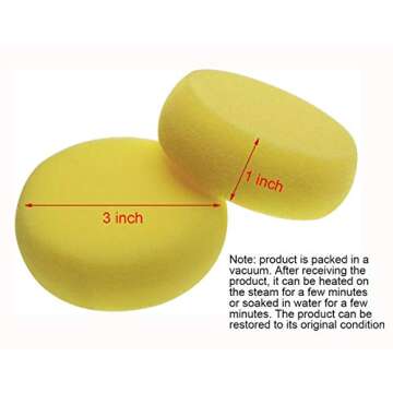 Penta Angel Round Sponges - 6pcs 3" Yellow Sponges for Art & Craft