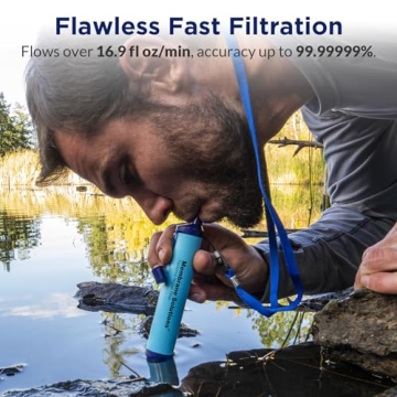 Membrane Solutions Water Filter Straw for Hiking Camping