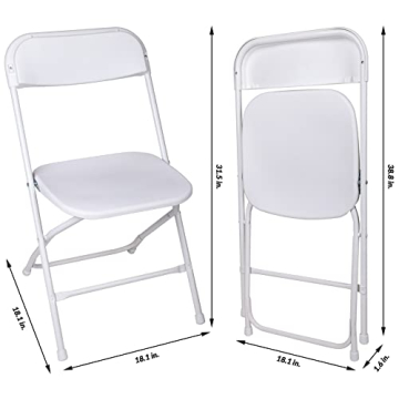 Elevon Folding Plastic Chair 500 lb Capacity - 2-Pack