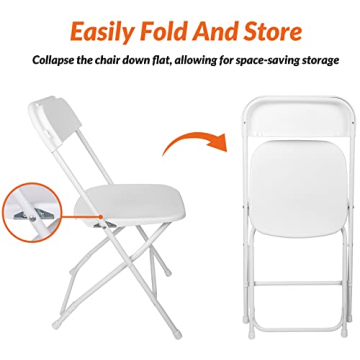 Elevon Folding Plastic Chair 500 lb Capacity - 2-Pack