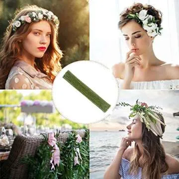 200PCS Dark Green Floral Wire Stems for Crafting