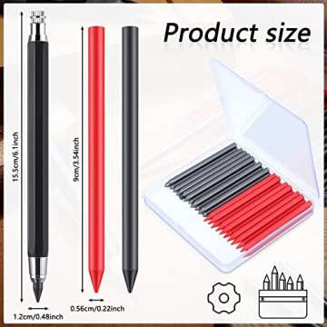 Gersoniel 36 Pcs 5.6 MM Lead Mechanical Pencil Refills and Pencil Set for Art and Drafting