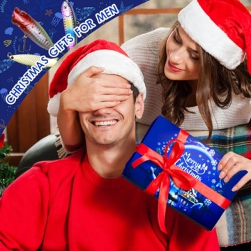 JIUYUDS Fishing Advent Calendar 2025 for Men and Teen Boys - 24 Unique Fishing Lures Set