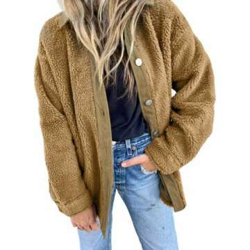 Dokotoo Women's Winter Fleece Coat - Stylish Sherpa Jacket with Pockets