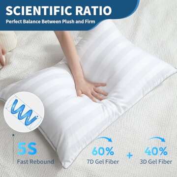 Premium Hotel Pillows - King Size Bed Pillows Set of 2 for Side Back Stomach Sleepers - Ultra Soft P...