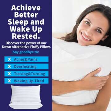 Premium Hotel Pillows - King Size Bed Pillows Set of 2 for Side Back Stomach Sleepers - Ultra Soft Pillows for Sleeping - Skin Friendly Down Alternative Fluffy Pillow - Relief Neck Pain - 20x34 in