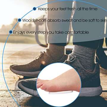 Wool Felt Foot Pads for Pain Relief - 20 Pieces