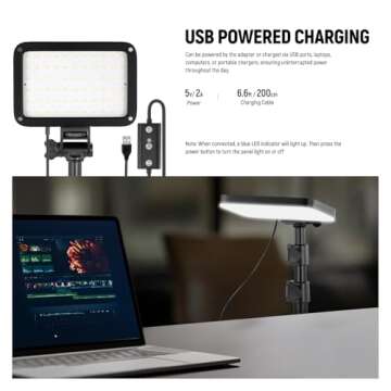 NEEWER Basic LED Video Light Panel Lighting Kit, 2 Pack Bi Color Dimmable Portable Studio Lights with Stands & Filters, 3200K~5600K CRI 95 750lux for Photography Video Recording Live Streaming, BP66