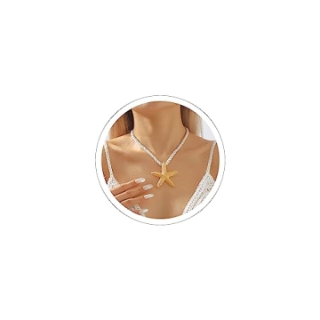 Sora Tuki Gold Starfish Necklace Choker - Summer Beach Jewelry for Women