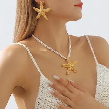 Sora Tuki Gold Starfish Choker Necklace | Beach Jewelry