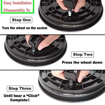 Murilan Indoor Outdoor Planter Trolley Casters Round Flower Pot Rack on Rollers Dolly Holder on Wheels Plant Heavy Duty, Black of 3 Pallet Caddy