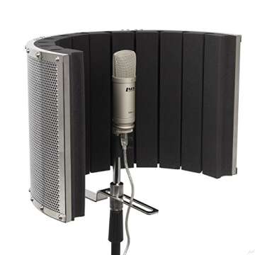 LyxPro VRI-20 Sound Absorbing Acoustic Foam Isolation Portable Microphone Shield, Vocal Recording Pa...