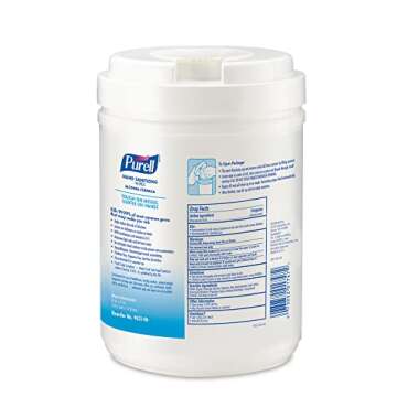 PURELL Hand Sanitizing Wipes Alcohol Formula, Fragrance Free, 175 Count Hand Sanitizing Wipes Canisters (Pack of 6) - 9031-06,White