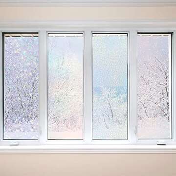 36 Sheets A4 Holographic Paper Sticker Transparent Waterproof Self Adhesive Film 11.7 x 8.3 Inches (Gem, Dot, Colorful, Star)