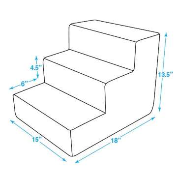 Best Pet Supplies Dog Stairs for Small Dogs & Cats, Foam Pet Steps Portable Ramp for Couch Sofa and High Bed Non-Slip Balanced Indoor Step Support, Paw Safe No Assembly - Dark Brown, 3-Step