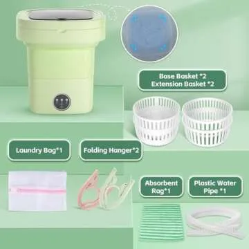Portable Washing Machine, 11L Mini Washing Machine with 3 Cleaning Modes, Suitable for Baby Clothes, Underwear, Socks, Small Washing Machine Folding Design Suitable for Apartments, Camping & Travel