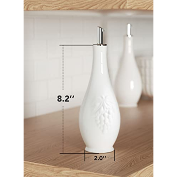 Elegant HOMBENE Porcelain Oil and Vinegar Dispenser Set, 11 oz